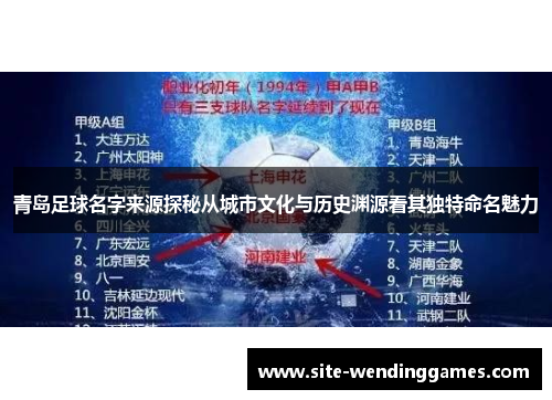 青岛足球名字来源探秘从城市文化与历史渊源看其独特命名魅力